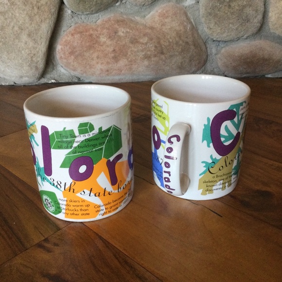 Pair of Starbucks State of Beans Colorado Large Mugs from 1997 - Picture 2 of 8